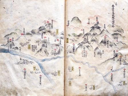 秀吉の鳥取城包囲図（因幡民談記）