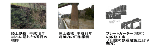 陸上鉄橋の円形橋脚等の写真