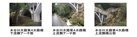 本谷川水路第4水路橋のアーチ部の写真
