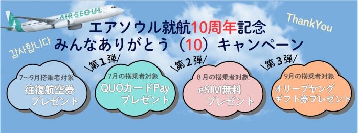 エアソウル就航10周年記念
