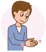 「手洗い」の手話のイラスト