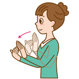 「予防接種」の手話のイラスト１