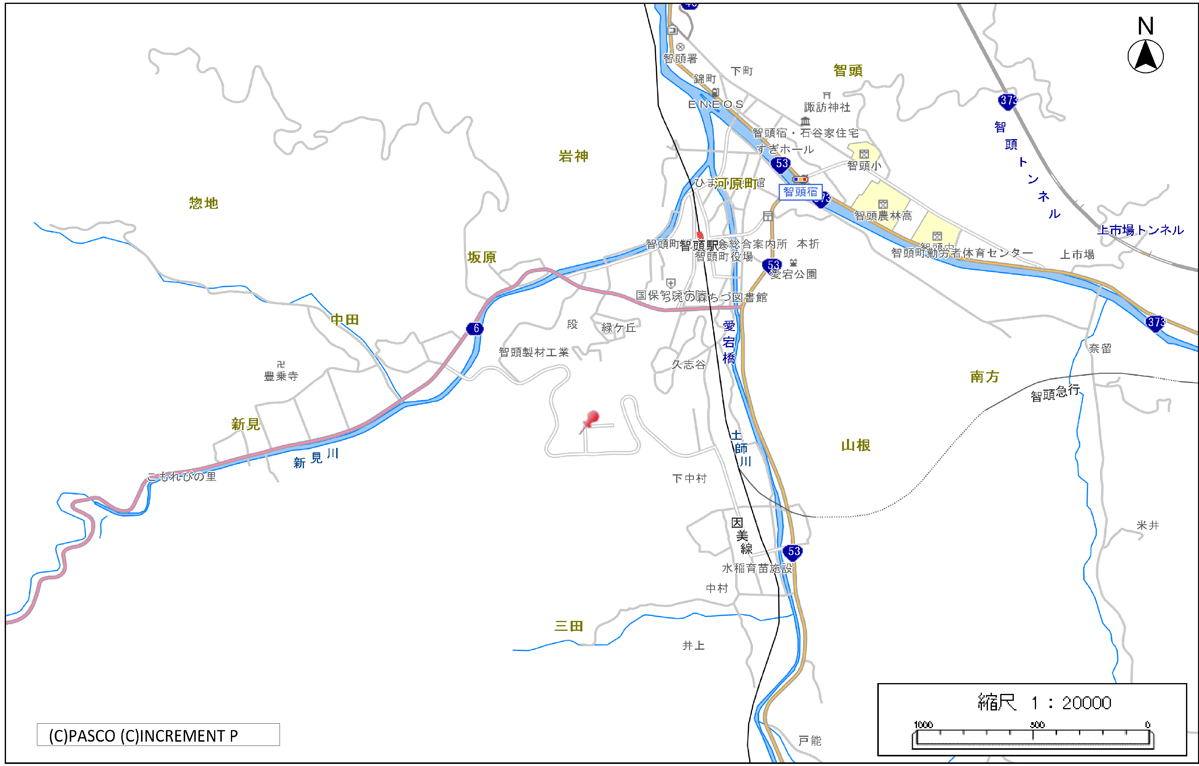 智頭テクノパーク周辺地図