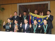 鳥取県立八頭高等学校男子ホッケー部からの全国高等学校選抜ホッケー大会優勝報告会2