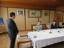 ANA客室乗務員の「とっとりへウェルカニコーディネーター」就任式1