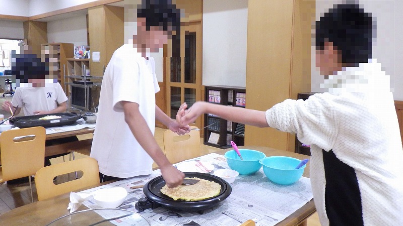 お好み焼き作り