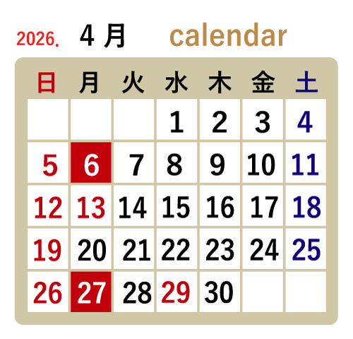 4月カレンダー