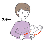 スキーの手話のイラスト