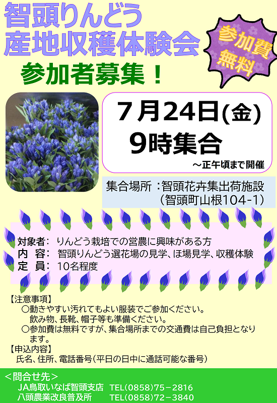 智頭りんどう体験会チラシ