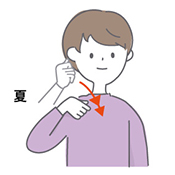 夏の手話のイラスト