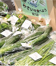 サンマートに並べられた地元の新鮮な採れたて野菜の写真2